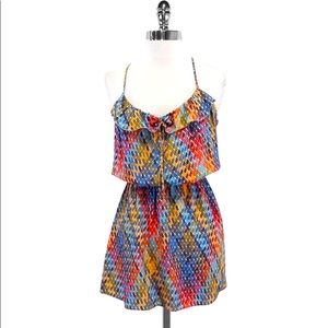 Parker Geo Print Silk Racerback Dress